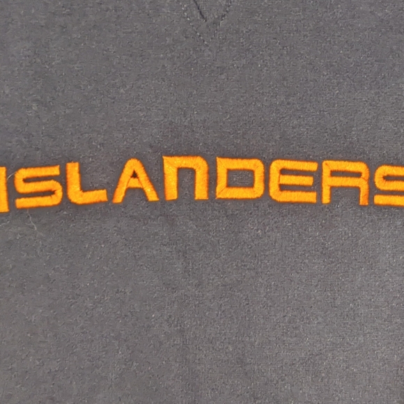 Navy Blue Sweatshirt Embroidered "Islanders" in Orange 2XL - Picture 2 of 5